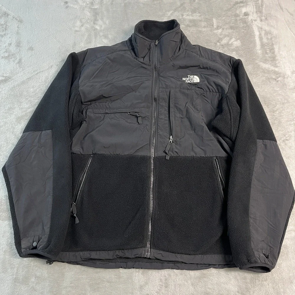 The North Face Denali Polartec Fleece Jacket Mens Large Black Full Zip Venting